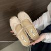 Fashion SUOJIALUN 2025 Spring New Women Flat Slipper Fashion Round Toe Slip On Mules Shoes Low Wedge Heel Outdoor Dress Sandal Slides Sh