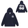 Trendy brand zipper hooded autumn and winter new letter flame pai jiu couple coat