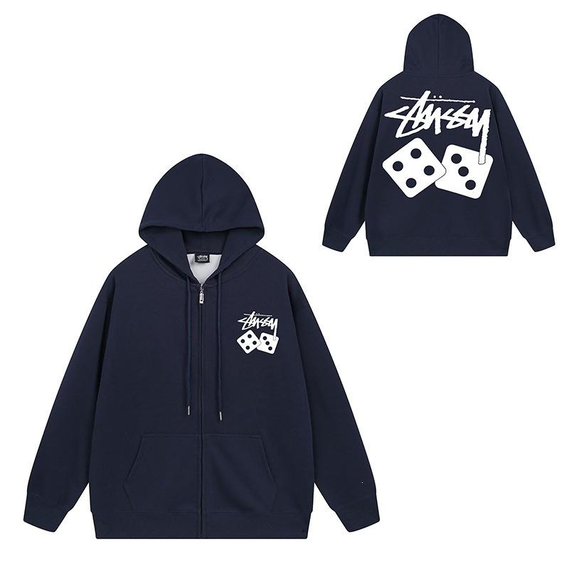 Trendy brand zipper hooded autumn and winter new letter flame pai jiu couple coat