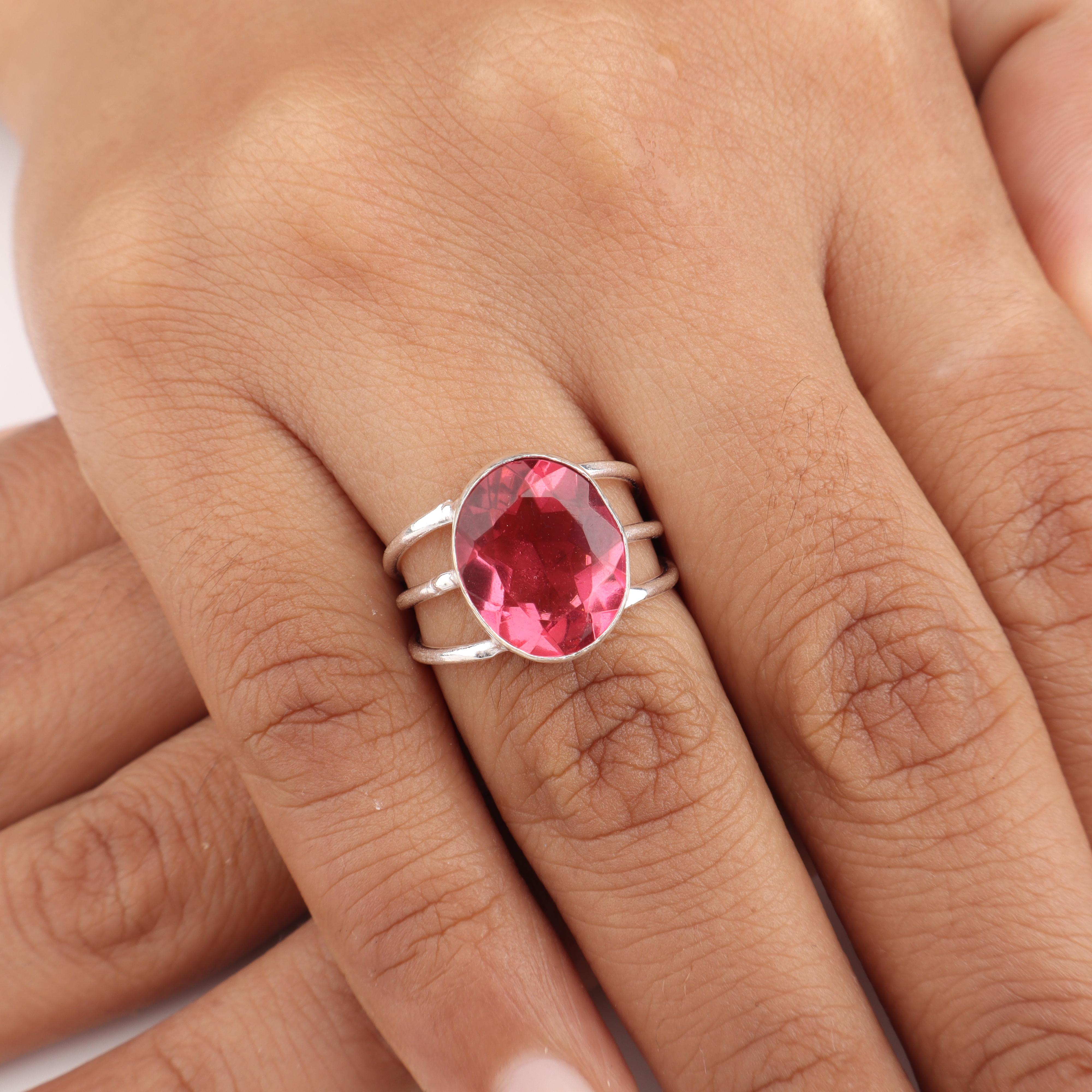 

Рожевий Турмалін Дорогоцінний Камінь Срібний Елегантний Перстень 925 Стерлінгове Срібло Ручна Робота Ювелірні Вироби, Перстень з Турмаліном, Дизайнерський Весільний Для Нареченої RR-73-8 13