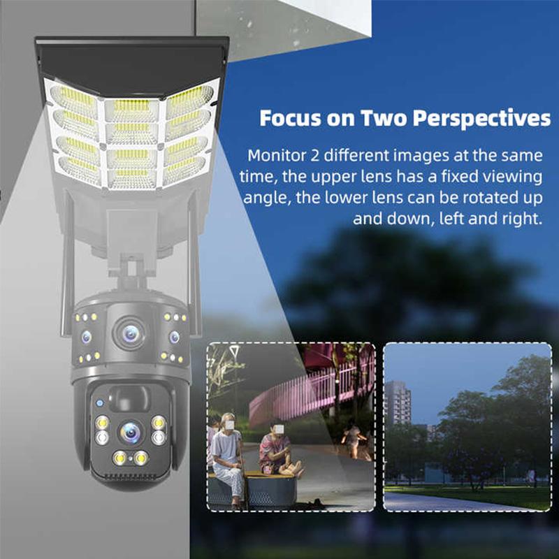 2-in-1 Multi-Functional Solar Light, Works As Street Lamp and Security Camera with Automatic Solar Charging