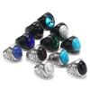 316L Stainless Steel Ring With Black Onyx & Turquoise High Quality Jewelry Factory Direct Sale