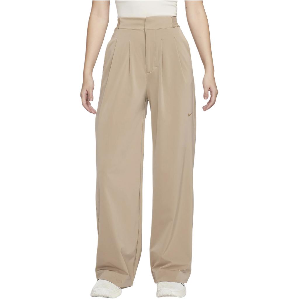 Nike Solid Color Loose Zip-Front Casual Pants Women Bottoms Khaki FQ2167-247