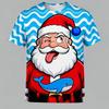 Christmas Men's 3D Print T-Shirt Cartoon Santa Claus Graphic Design Casual Round Neck Short Sleeve Tee Shirt Autumn Trendy Tops