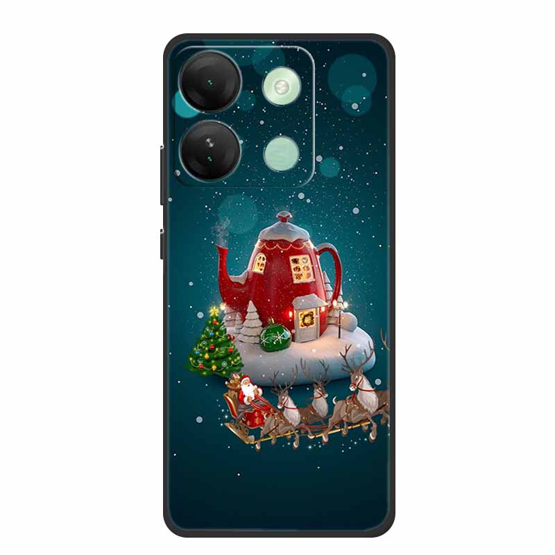 For Infinix Smart 7 HD Christmas Soft Case Silicone TPU Back Cover Phone Cases For Infinix Smart7 Plus X6516 Xmas New Etui Shell