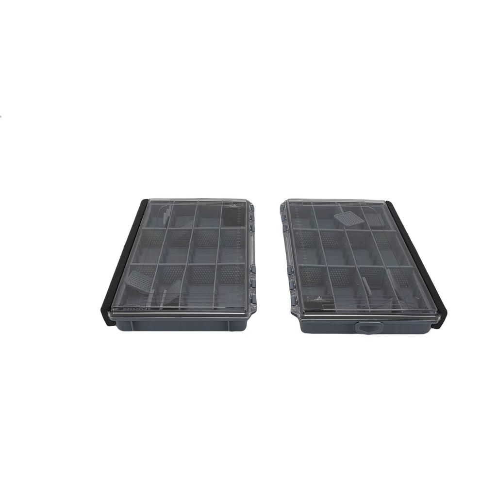 2PCS Fishing Tackle Box with 20 Removable Dividers PP Rainproof Fishing Lure Box Storage Organizer f