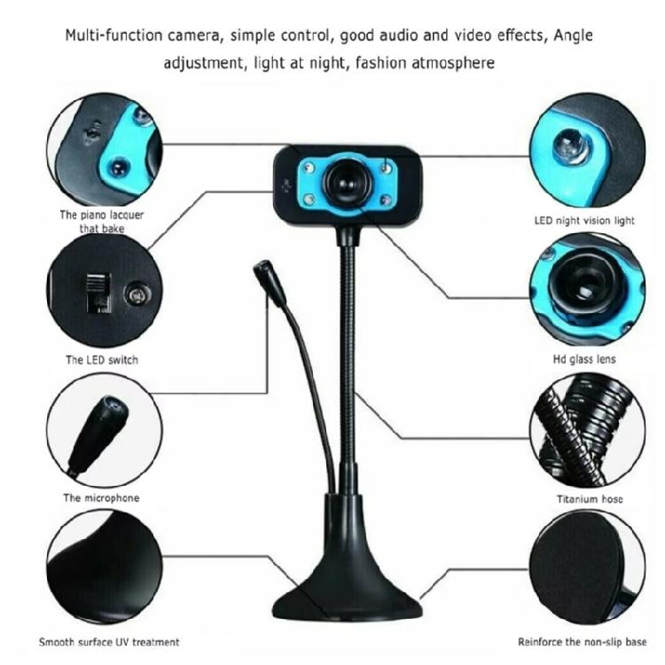 Webcam Camera with Noise Reduction Microphone for Online Courses Business Meeting Conference Desktop Computer
