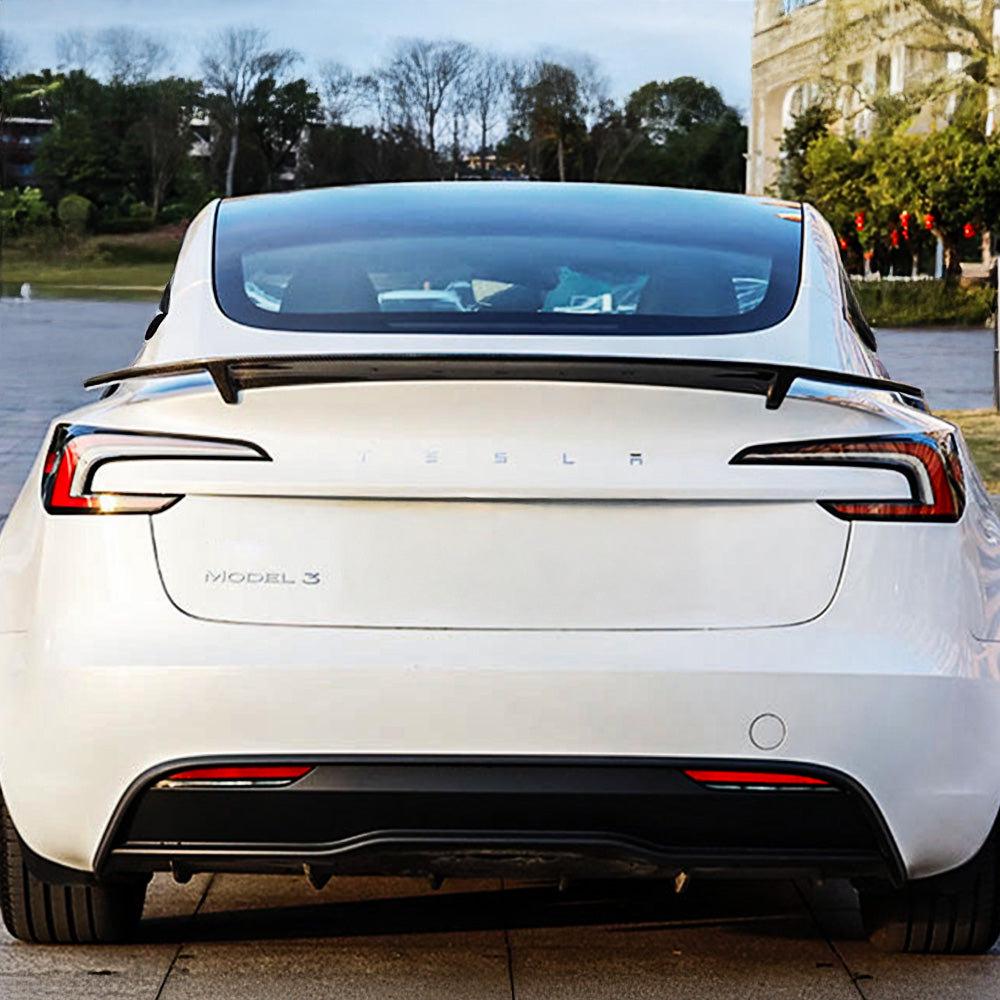 RT Style Real Carbon Fiber Rear Spoiler for Refreshed Tesla Model 3 Highland & Model Y Juniper