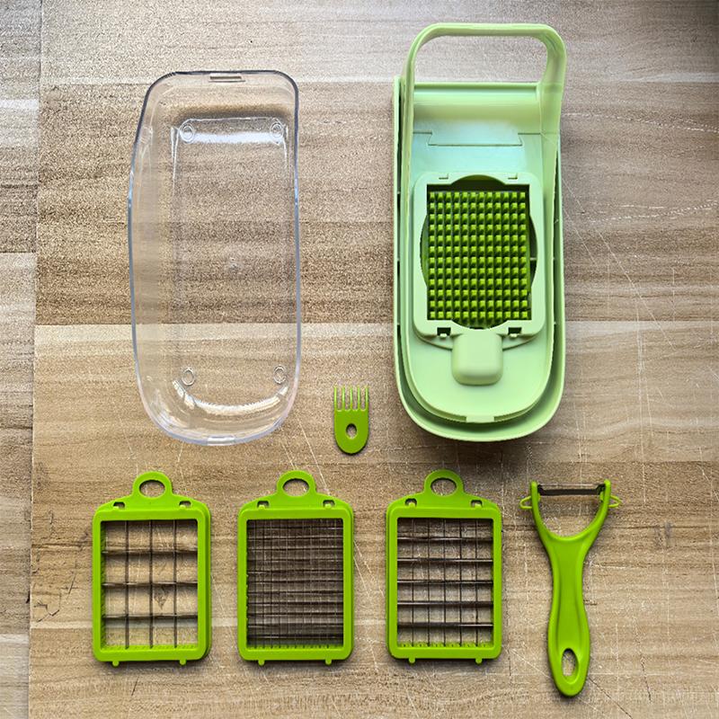 

1PC Green 17 in 1 Multifunctional Vegetable Chopper Food Grater Slicer Dicer Kitchen Tool with Ergonomic Handle for Fast Cooking