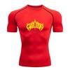 Men's Compression Workout T-Shirt, Bright Yellow Flame Style Graphic Sports Quick Dry Tee for Gym Running Training Fitness Active Wear