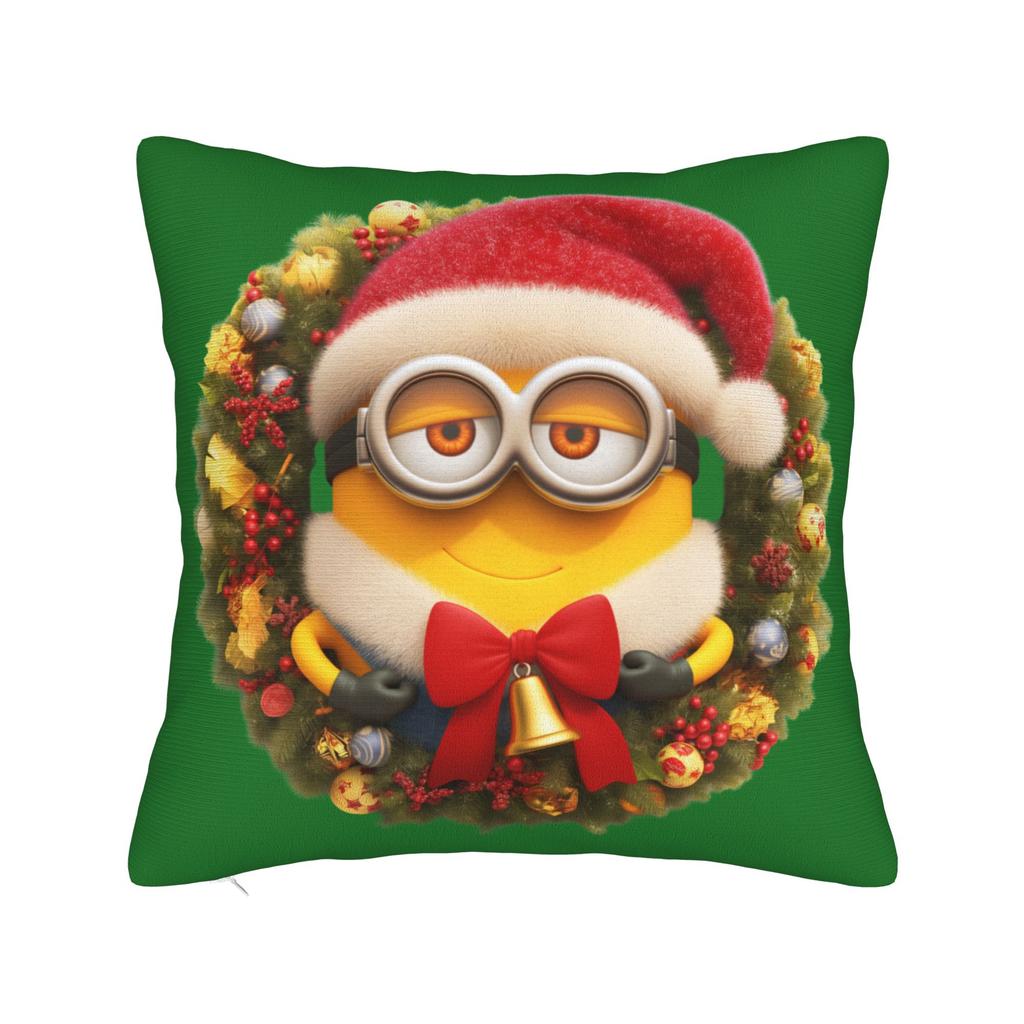 Cartoon M-Minions Christmas Pillowcase Soft Polyester Cushion Cover Gift  Throw Pillow Case Cover Home Zippered 40*40cm