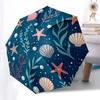 1pc Oceanic Seashells Starfish Coral Pattern Umbrella with Plastic Handle,Suitable for All Seasons Home Travel Outdoor UmbrellaB1856
