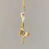 Blue Water Drop Pendant, Butterfly Flower Necklace, Simple and Versatile Necklace.