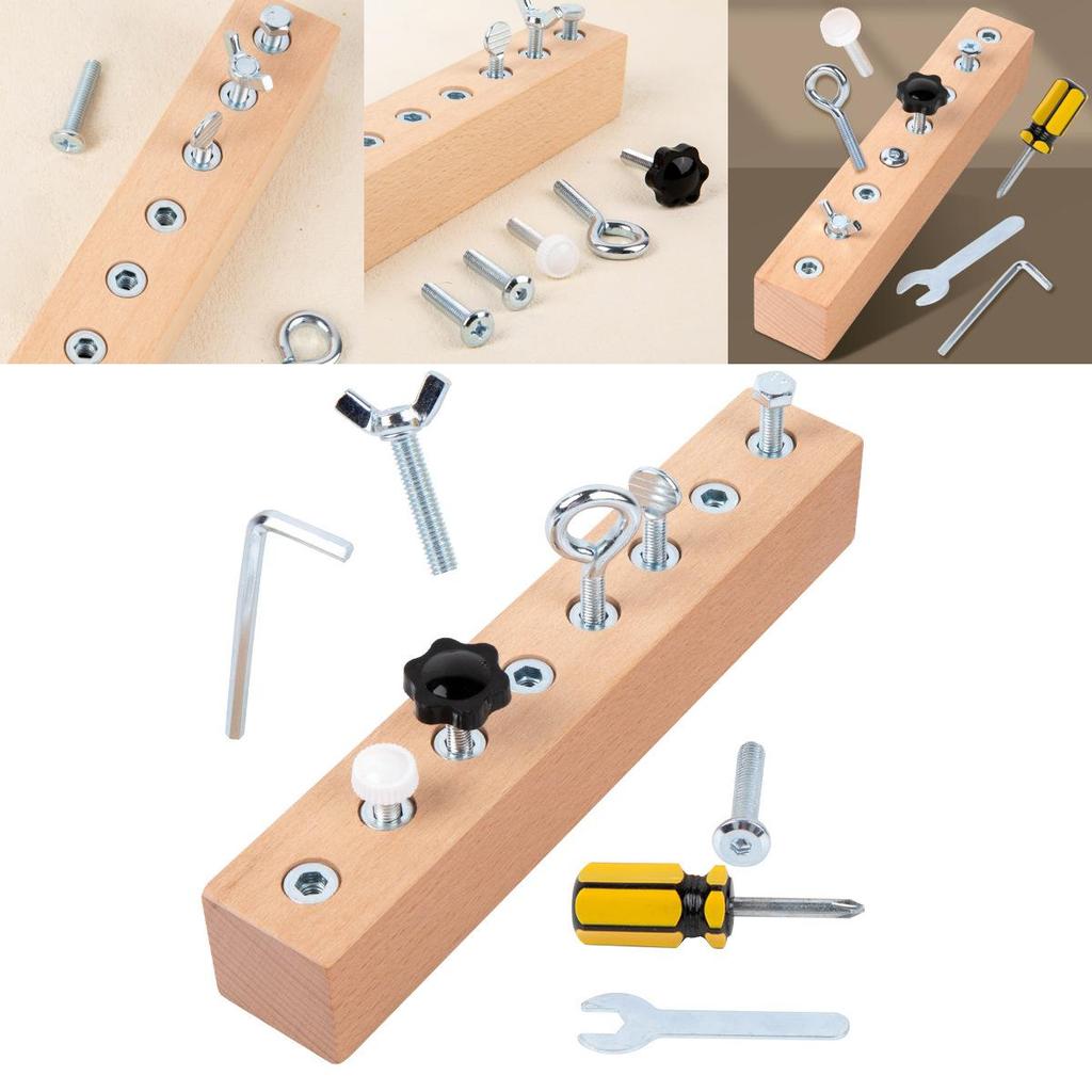 Wooden Screw Driver Toy For Kids Hand Eye Coordination Development Educational Montessori Play