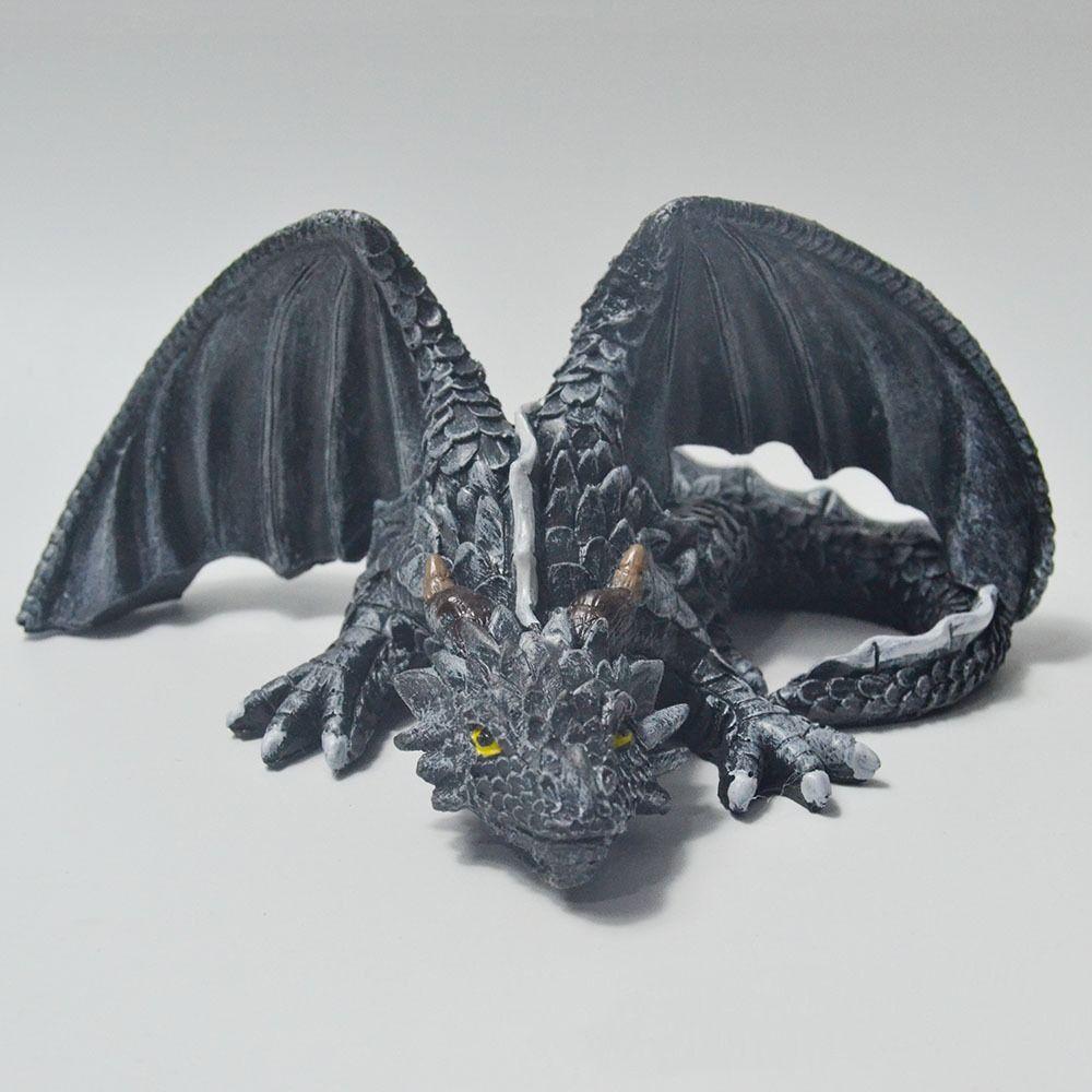 Large Size Dragon Ornaments Resin Dragon Decoration Dark Fantasy Black Dragon Sculpture  Home Decor