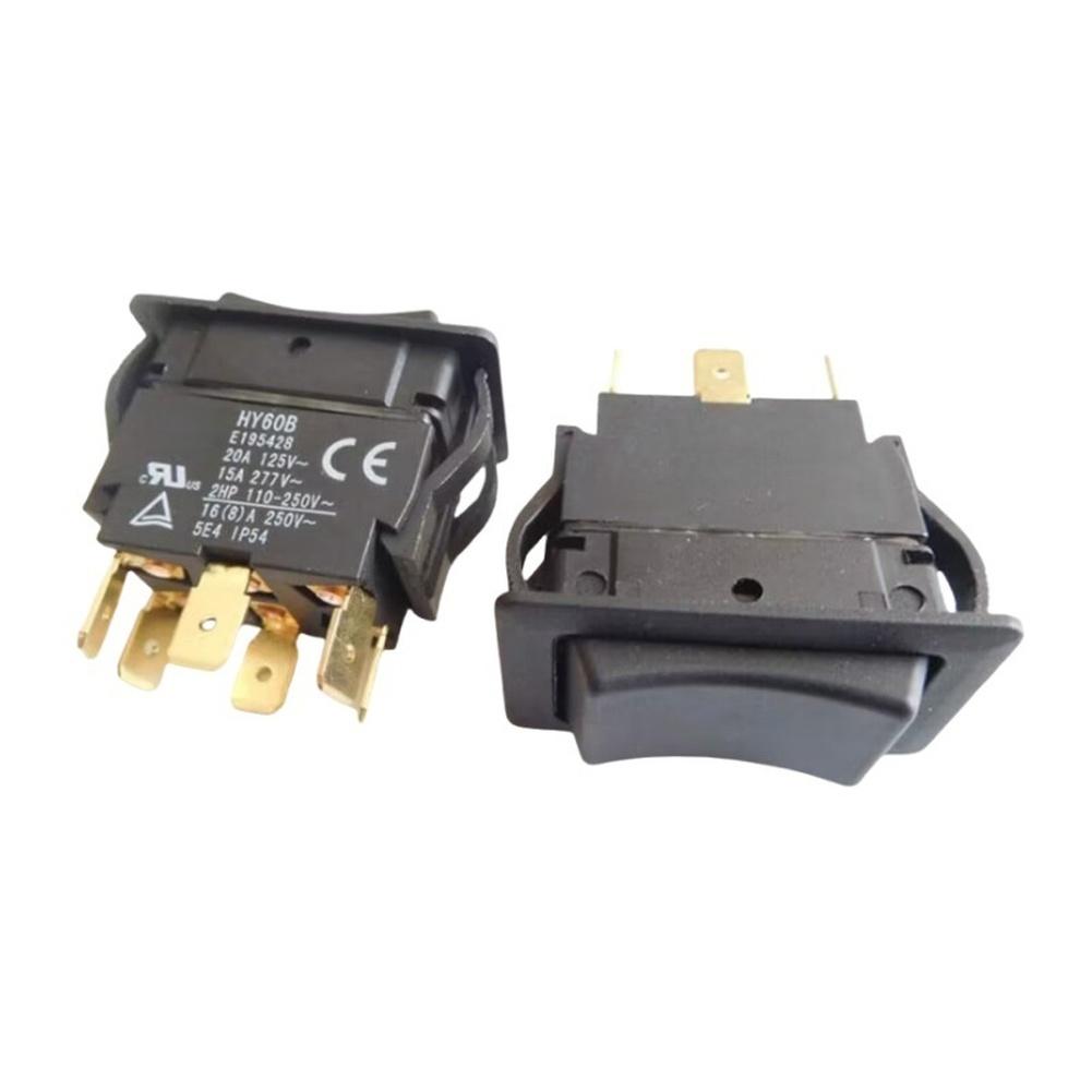 20A Self Locking Boat Switch HY60B 6 Pin Rocker Switch Waterproof Dustproof Long-lasting ABS Boat-shaped Switch Power Tools