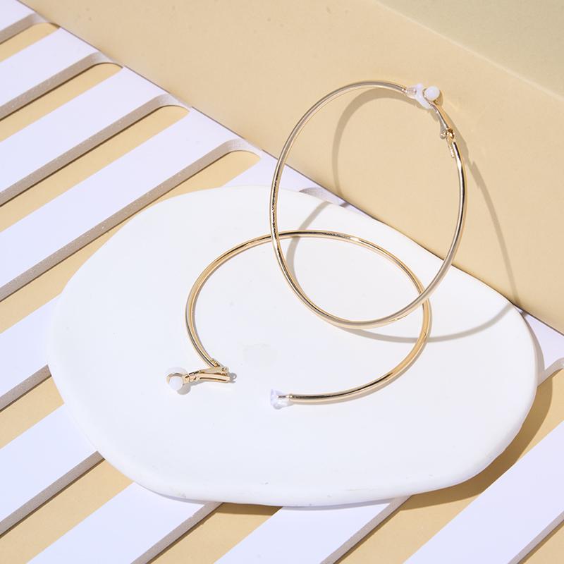 Women Hoop Earrings Classic Small Big Circle Trend Clip Earrings Without Piercing Fashion Gold Silver Plating Rings