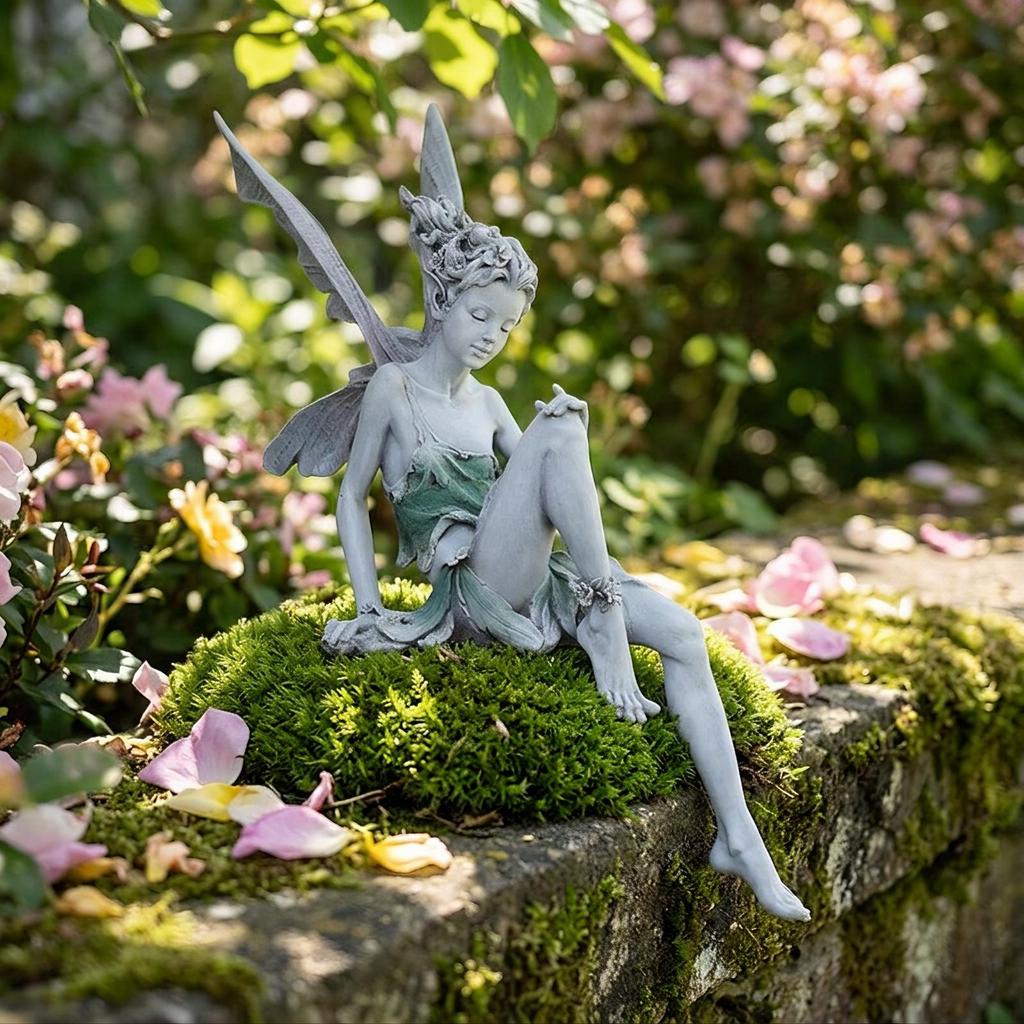 Fairy Statue Refined Ornaments Adorable for Patio