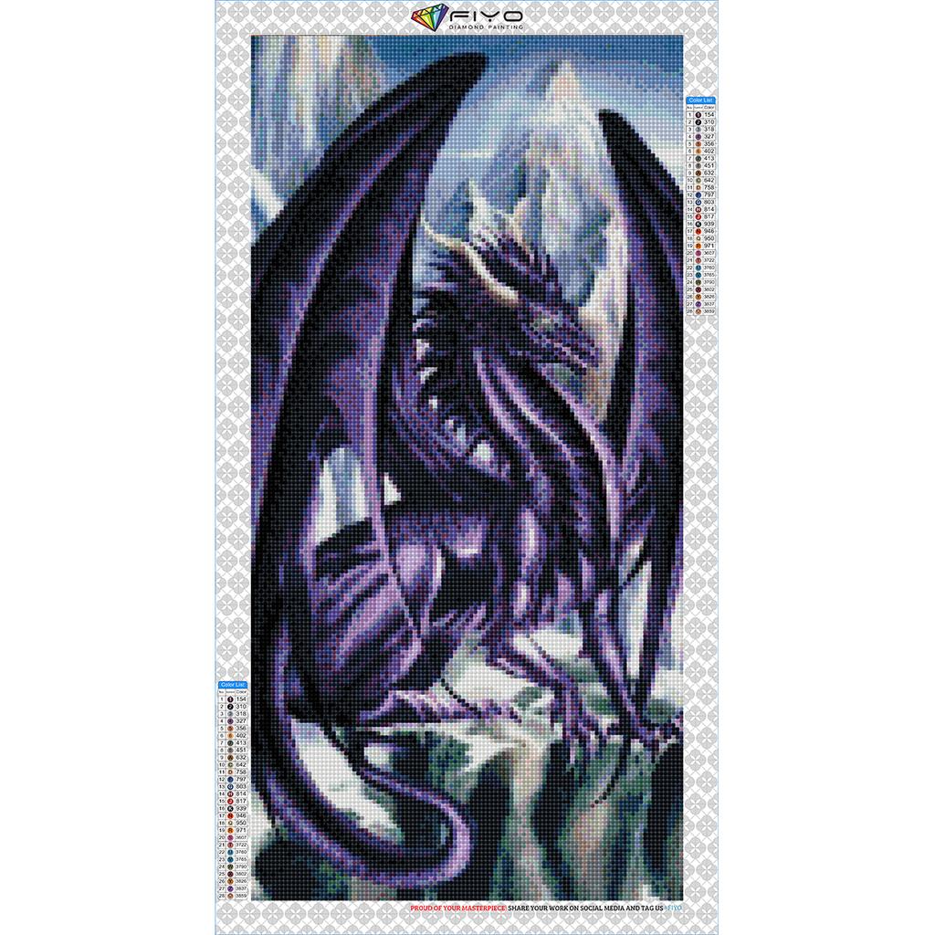 5D DIY Frame Diamond Painting Dragon Full Square Round Drill Embroidery Animal Mosaic Picture of Rhinestone Home Decor