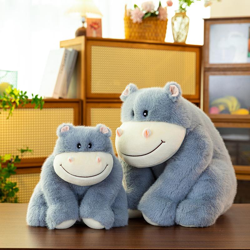 Bai Fen Bai Dolls And Toys Gray Cute Cute Hippo Doll Plush Toy Bedroom Soothing Sleep Throw Pillow Doll Rag Doll Birthday Gift