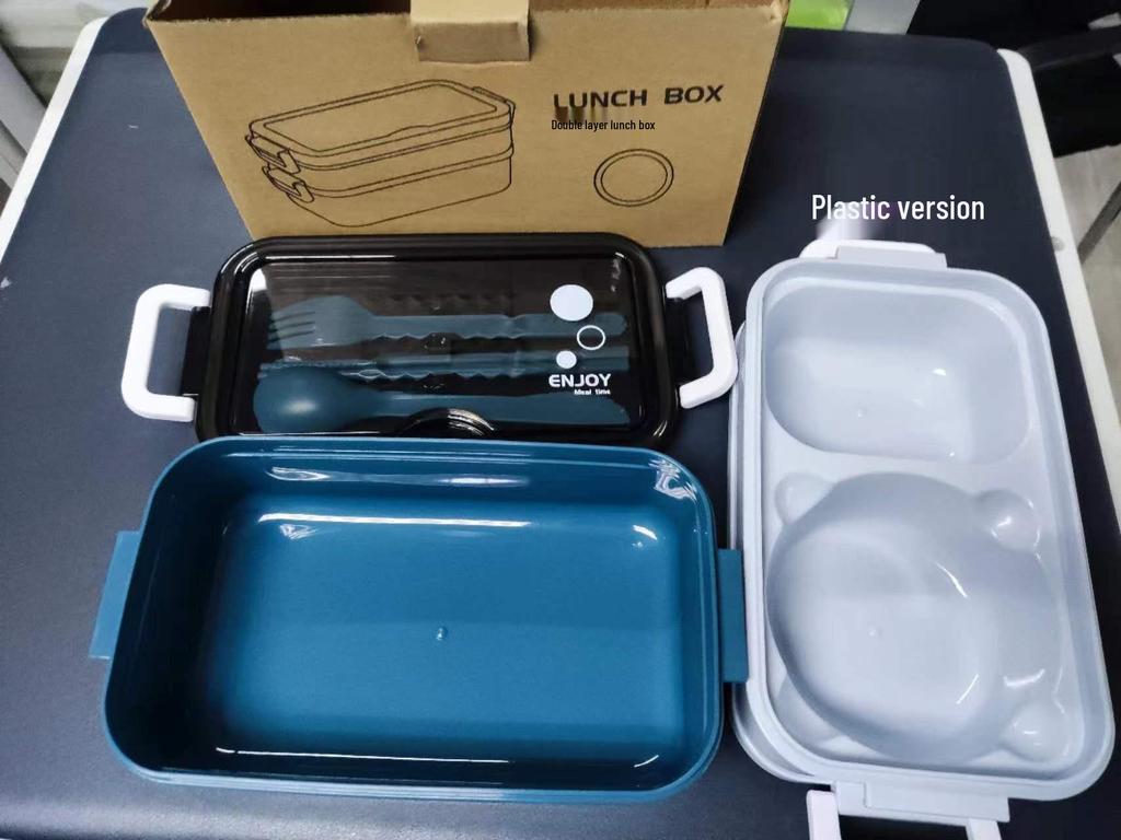 Double-Layer Microwave Safe Lunch Box: Heat Preservation, Portable, Sealed, Fresh-Keeping with High-Temperature Resistance