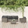 Vidaxl 6-Cz. Garten-Sitzgruppe, Kissen, Grau, Rattan PE
