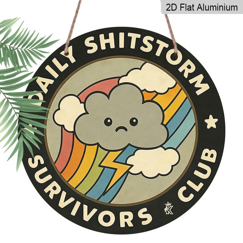 

2D Flat Aluminum Vintage Signage Wall Decoration, Available in Various Sizes, with Rainbow and Cloud Patterns. Suitable for Cafes, Living Rooms 20*20cm