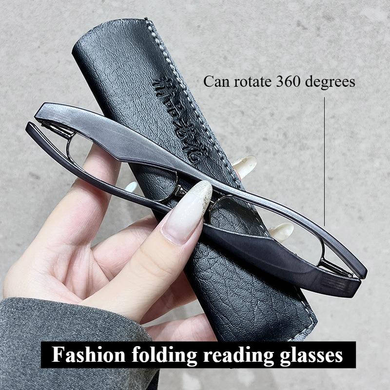 360 Degree Rotating Reading Glasses with Foldable and Portable Ultra Light Reading Glasses for Middle-aged and Elderly People