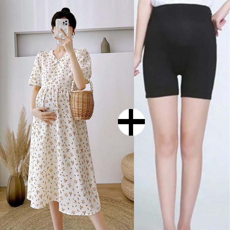 Maternity Clothes Summer New Breastfeeding Floral Skirt Small Pregnant Mother Cover Belly Do Not Show Pregnancy Wear Versatile Suit