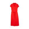 Rap Collar Sleeveless Belted Long Dress As2Wos71