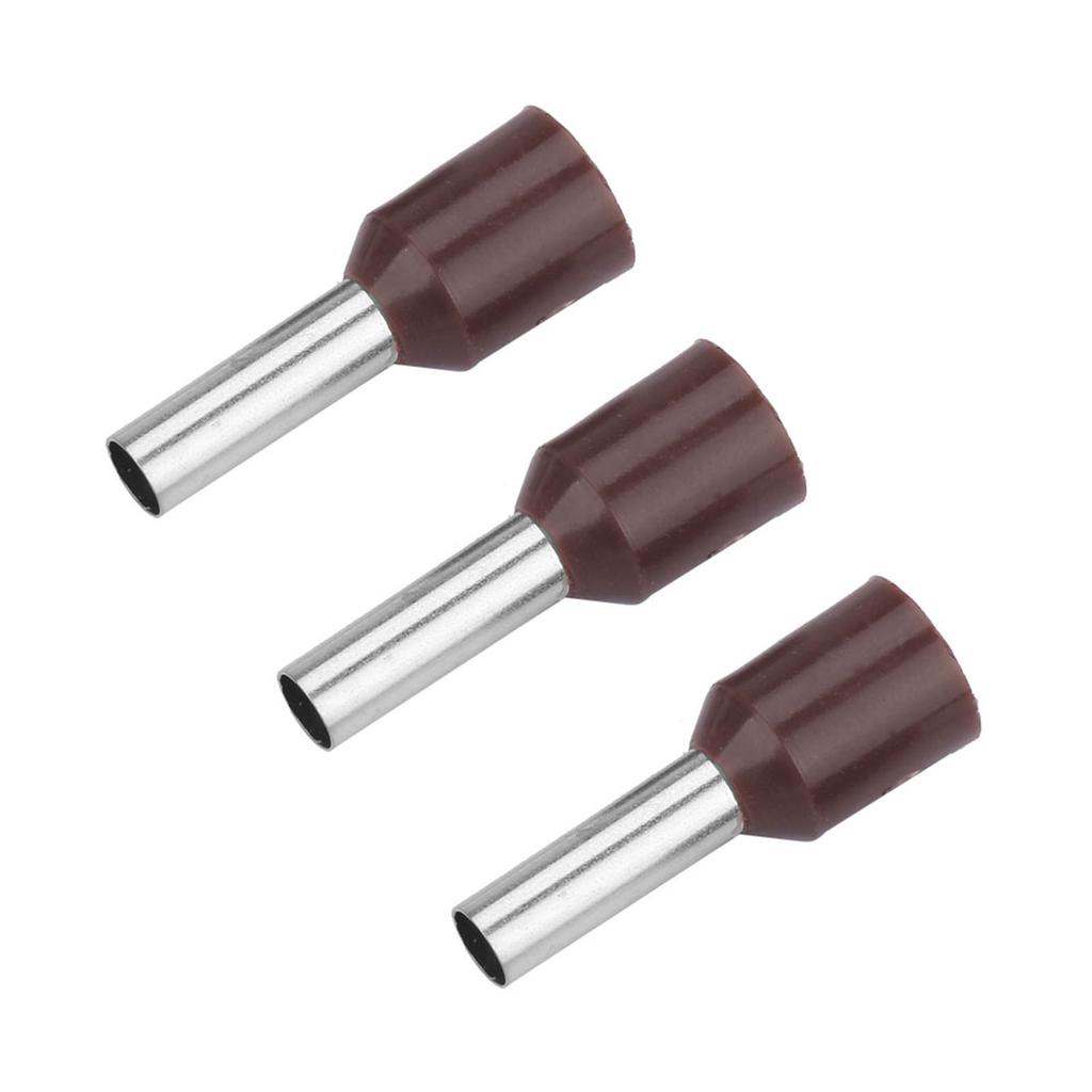 500pcs Set E2508 Cold Pressed Terminal Tubes Insulated Terminals Cable Connector(brown)