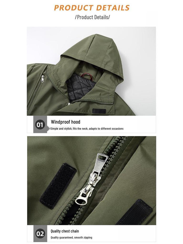 Men's Plus Size Loose Cotton Windbreaker Jacket for Autumn and Winter - Outdoor Special Body Cotton-Padded Jacket