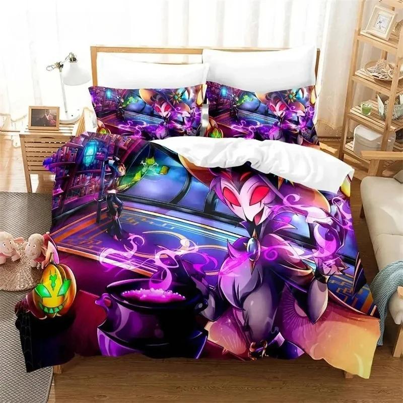 Anime Στόλας Helluva Hazbin Hotels Boss Σετ Κλινοσκεπασμάτων Αγόρια Κορίτσια Μονό Υπέρδιπλο Μέγεθος Πάπλωμα Μαξιλαροθήκη Κρεβάτι Αγόρια Ενήλικες
