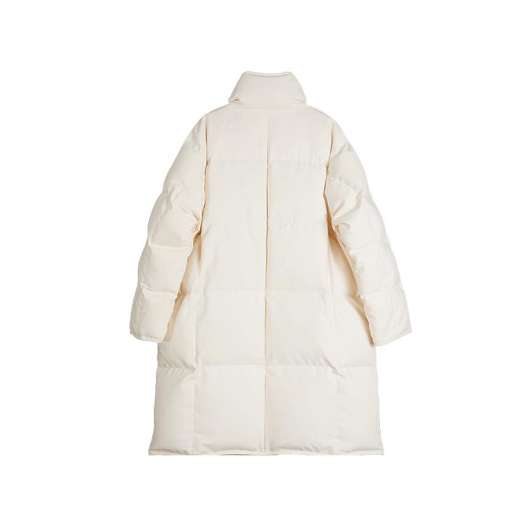 ELLE French Style Basic Warm Goose Down Solid Color Stand Collar Down Jacket Women outerwear Off-White EY49605
