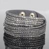 Bracciale multistrato in corda di cuoio con diamanti completi fatto a mano alla moda, bracciale con diamanti colorati alla moda