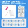 30pcs Handmade Blue & White Gradient Wearable Nails with 3D Pink Flower & Shell Pearl
