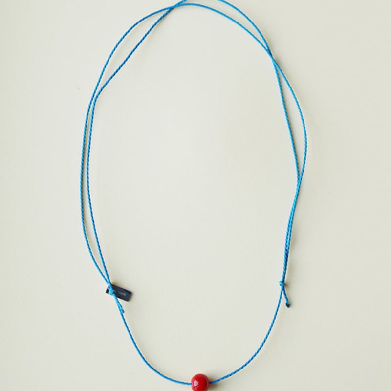 OURPIERRE RED BALL ROPE NECKLACE