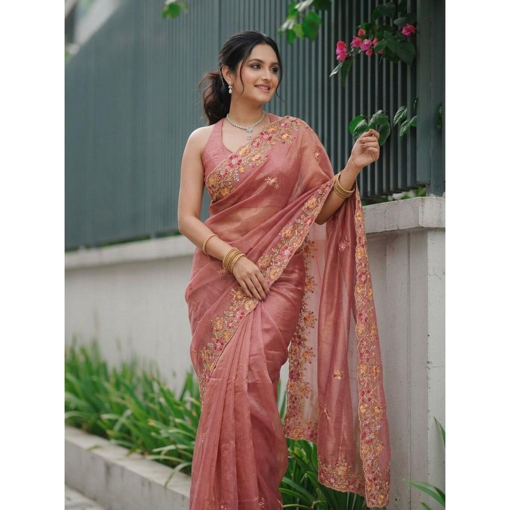 New Launch Party Wear Soft Twill Net Saree