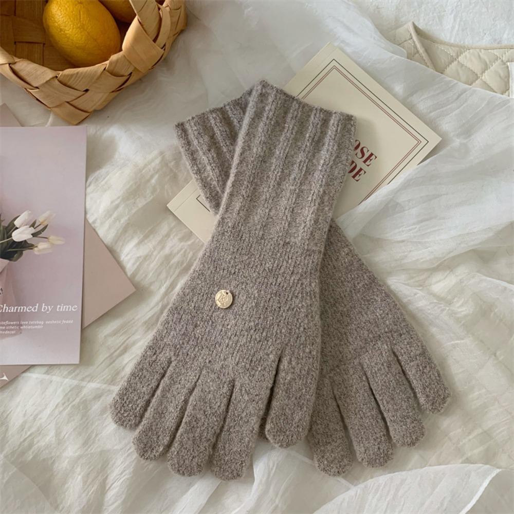 Riding Gloves Keep Warm Full Finger Mittens Wool Knitting Gloves  Autumn and Winter