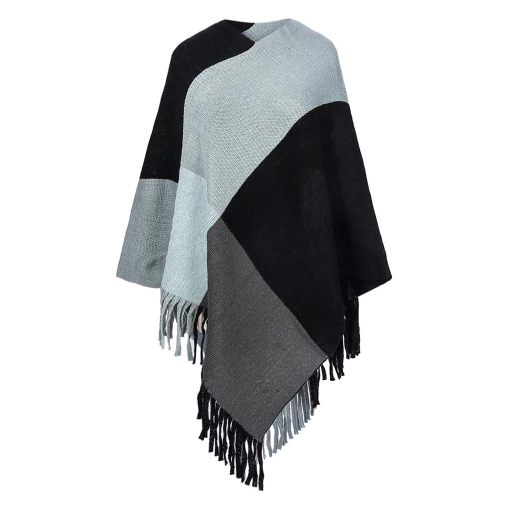 Women Long Tassel Winter Wool Blend Soft Warm Scarf Wrap Shawl Plaid Scarf