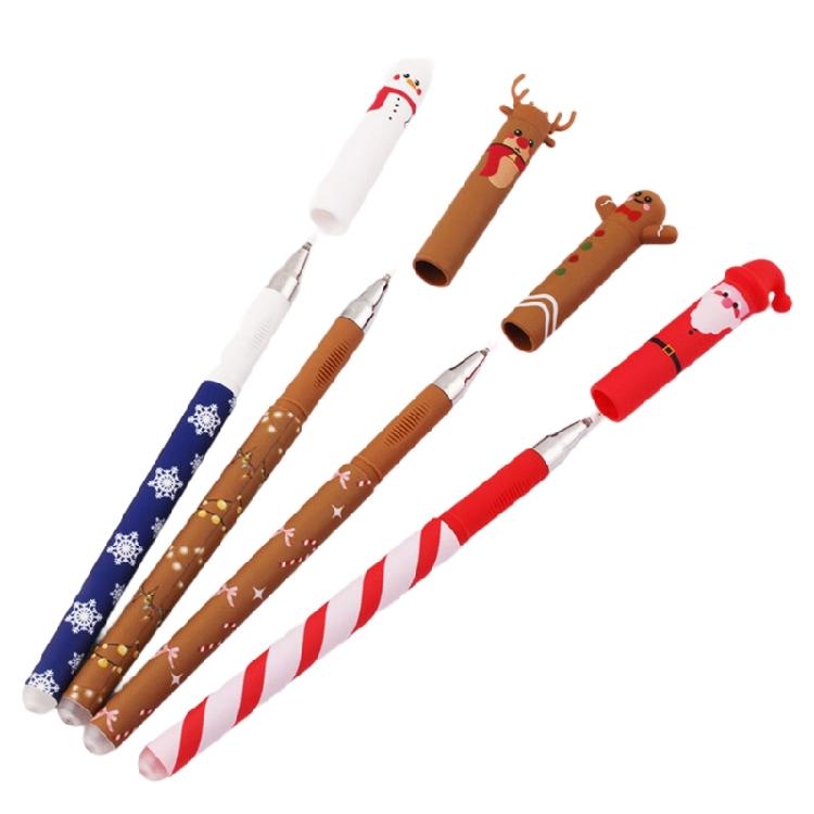 

4Pcs Christmas Patterned Correction Pens Erasable Inks Pen Set with Ergonomic Grip Environmentally Safe Craft Supplies 1