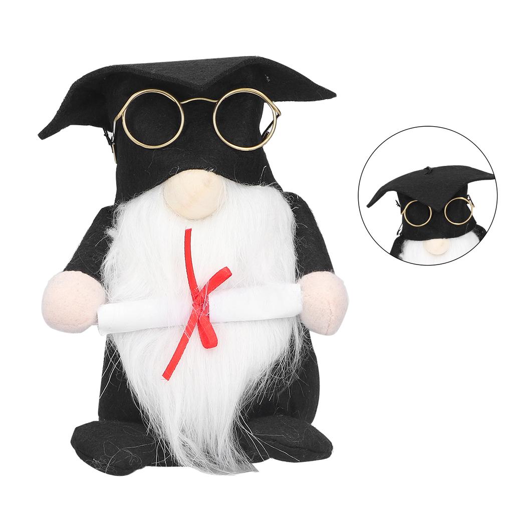 Muñeco de gnomo de graduación, pequeño adorno de gnomo sin rostro con barba para decoración de graduación.