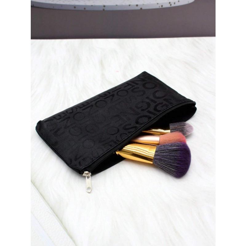Minimalist Letter Print Makeup Bag, Portable & Convenient For Daily Use & Travel Makeup Travel Toiletry Organizer Essentials Gifts Storage Zipper