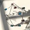 Fashion Beaded Necklaces Long Sweater Chain Necklace Faceted Colorful Candy Fruit Sugar Pendant Crystal Necklace Stainless Steel