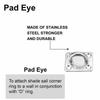 Outdoor Patio Rectangle Awning Attachment Set Stainless for Sun Shade Sail Canopy Fitting Heavy Duty Shade Sail Hardware