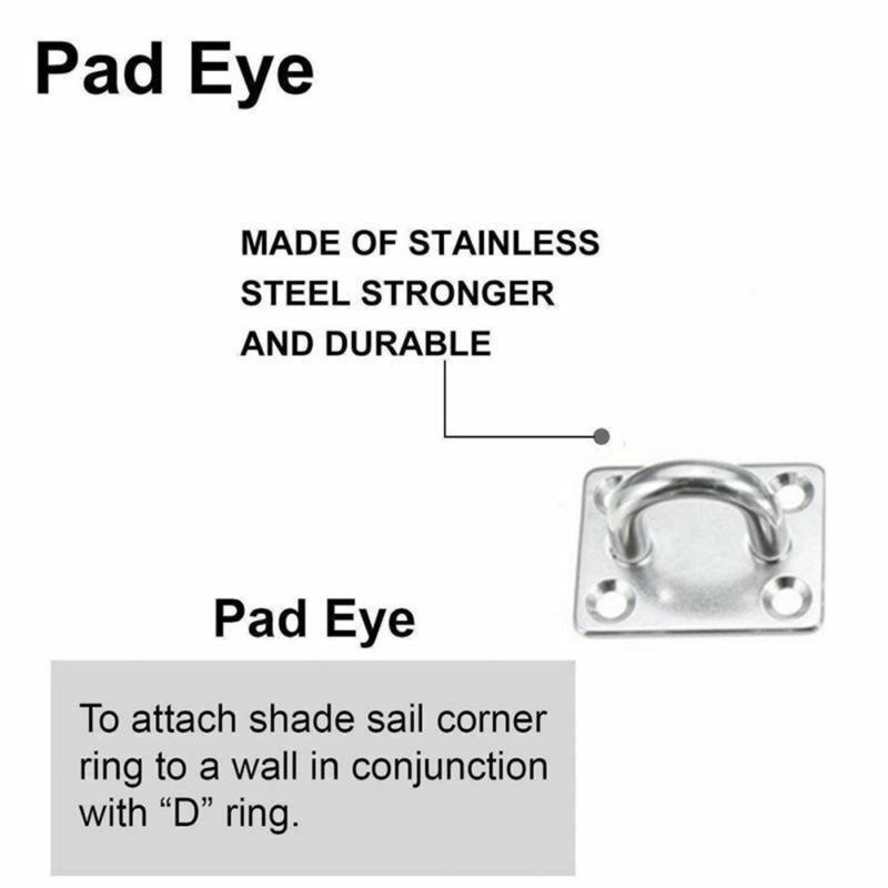 Outdoor Patio Rectangle Awning Attachment Set Stainless for Sun Shade Sail Canopy Fitting Heavy Duty Shade Sail Hardware