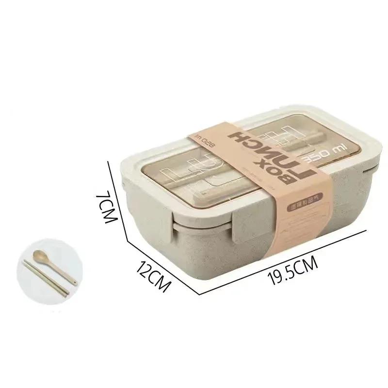 850/1100ml Wheat Straw Japanese Lunch Box Rectangle/square BPA Free Bento Boxes for Students Portable Food Storage Container