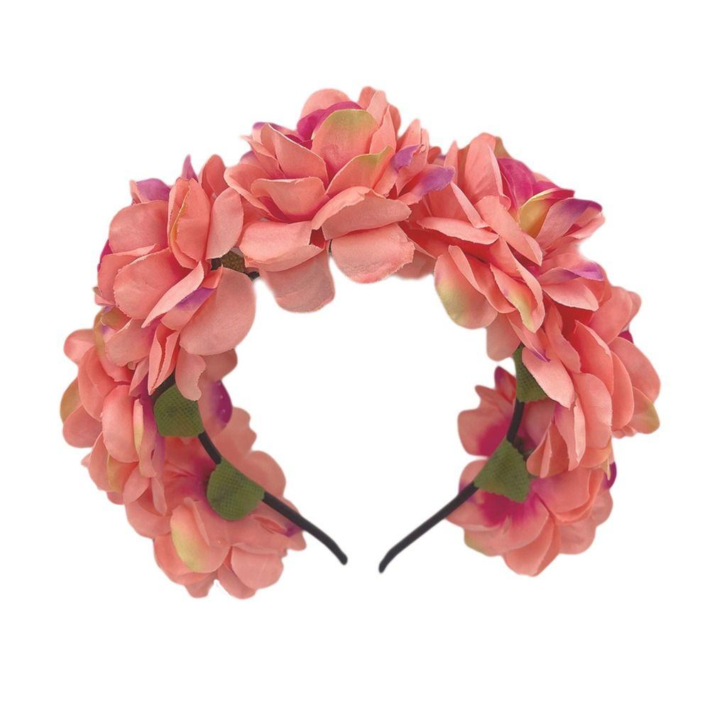 Wedding Festivals Floral Crown Hairband Bohemian Headwear Rose Flower Headpiece  for Women Girls
