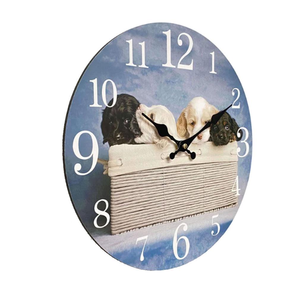 Classical MDF Wall Clock 12" (34x34x2.5cm) (4 Puppies)
