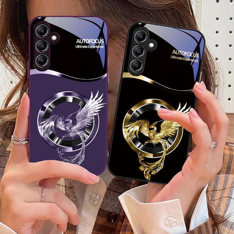Handsome Pink Phoenix For Samsung A73 72 71 A70 56 55 54 A53 52 51 A50 42 A35 A34 33 32 31 26 25 24 23 22 30 glass phone case